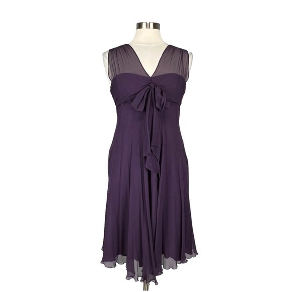 Renato Nucci Womens Silk Sleeveless Cocktail Formal Dress Purple size 42 US Med - Picture 1 of 13